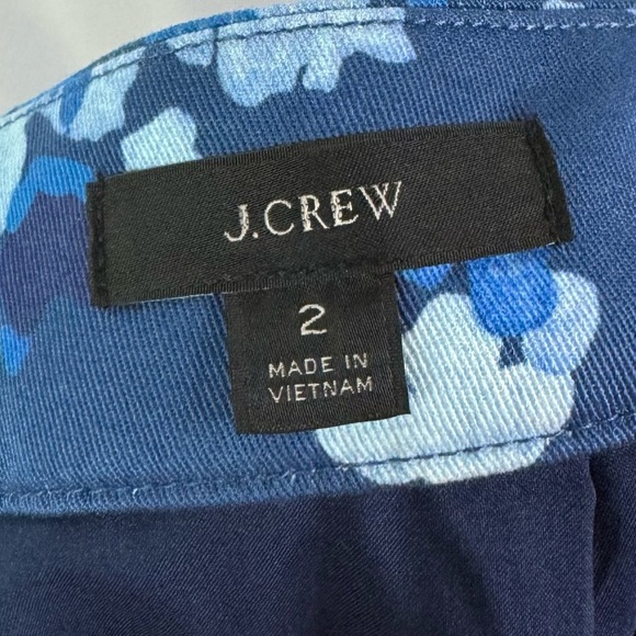 J. Crew Blue Watercolor Begonias Floral Pencil Skirt 2 - Picture 5 of 5